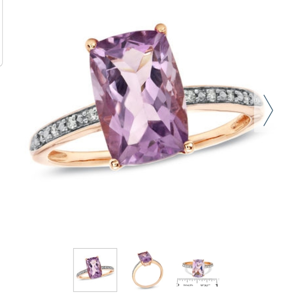 Rose Gold Amethyst ring from Zales